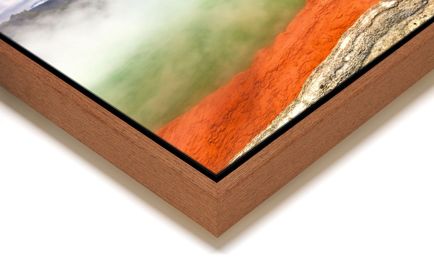 witches brew Rotorua New Zealand buy limited edition photograph landscape Full Light Floating Tray Frame Solid Wood Acrylic Paul Reiffer