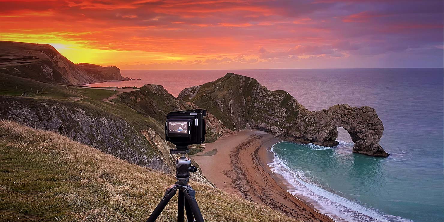 BTS Camera Behind Scenes Heritage Durdle Door Paul Reiffer Photographer Sunrise Phase One XT Dorset Jurassic Coast World UNESCO