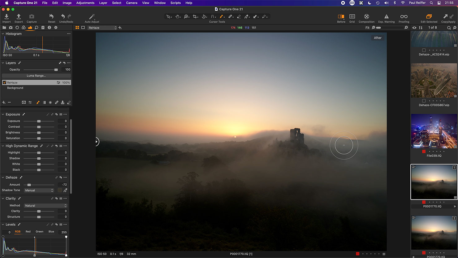 Add Haze Fog More Dehaze Tool Rehaze Capture One 21 Upgrade How To Review Update Features New Release Paul Reiffer Photographer Edit Raw Version