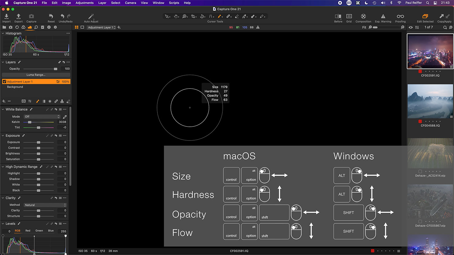 Easy Brush Adjustment Tool Size Hardness Keyboard Shortcuts Capture One 21 Upgrade How To Review Update Features New Release Paul Reiffer Photographer Edit Raw Version