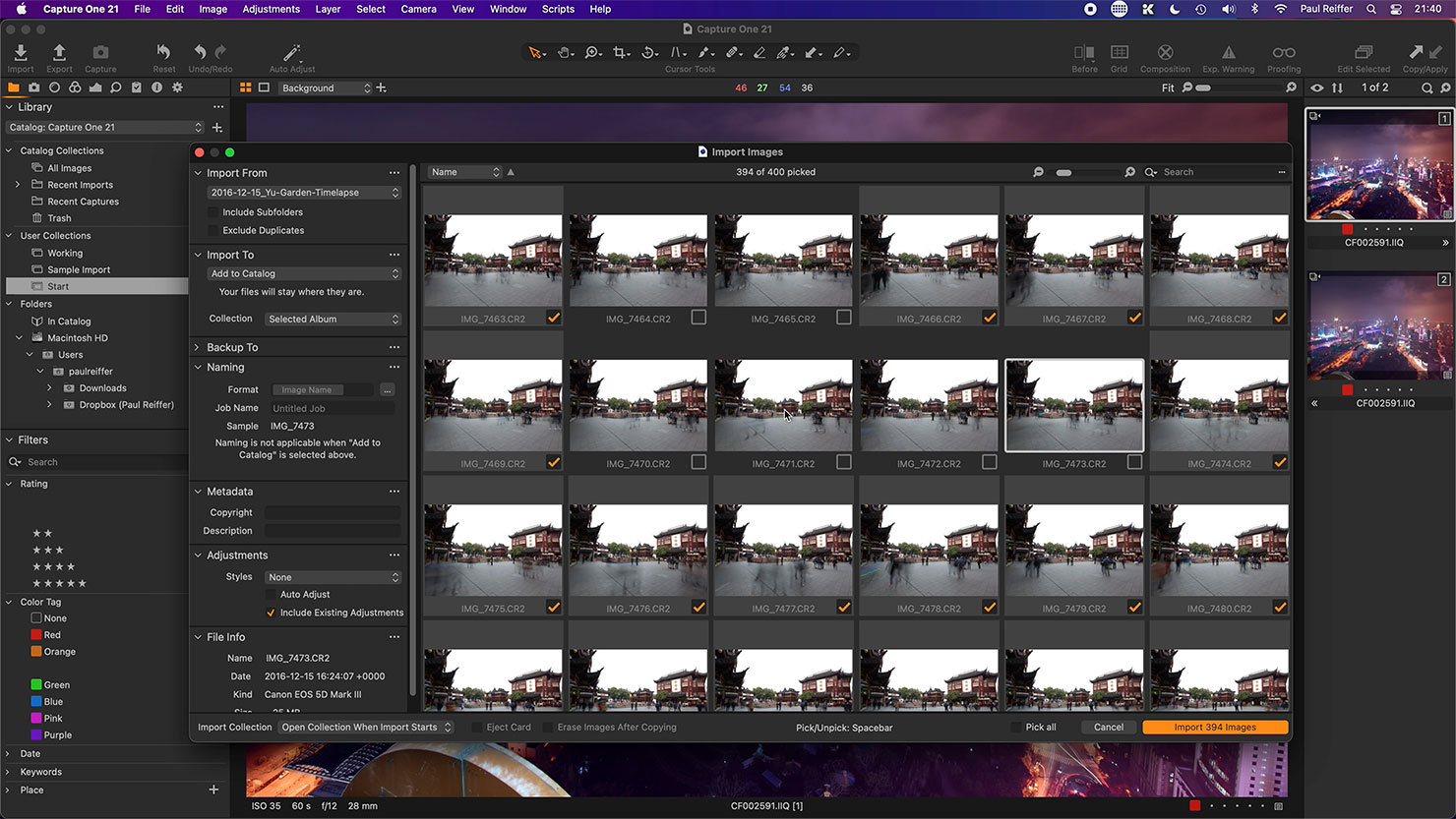 Import Tool Pick Unpick Select Multiple Capture One 21 Upgrade How To Review Update Features New Release Paul Reiffer Photographer Edit Raw Version