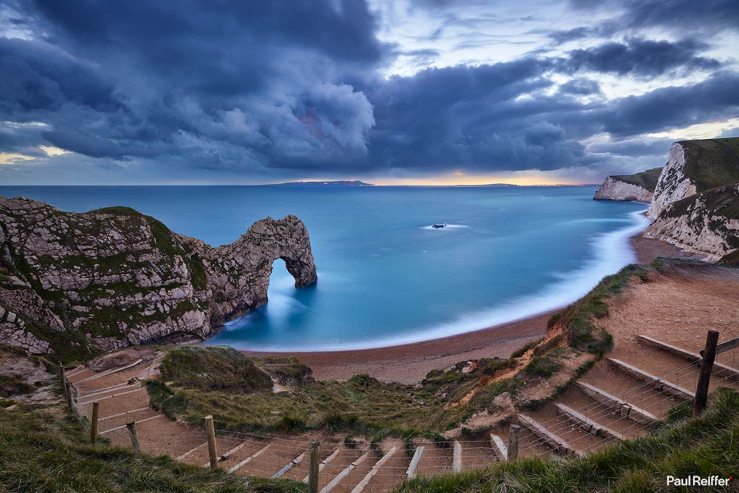 Durdle Door Inbound Limited Edition Fine Art Print Landscape Photograph Paul Reiffer Commercial Photography Dorset Coast England Storm Clouds