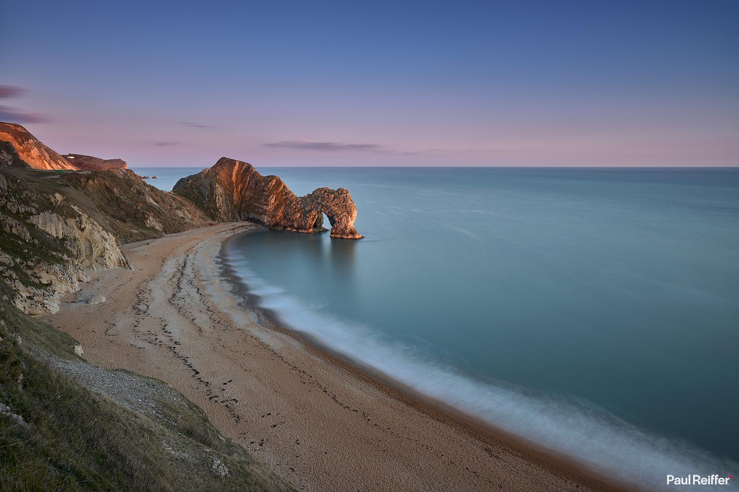 Durdle Door Top Pastel Wide Sunset Catching Arch Paul Reiffer Long Exposure Fine Art Photography Limited Edition Prints Seascape Rock