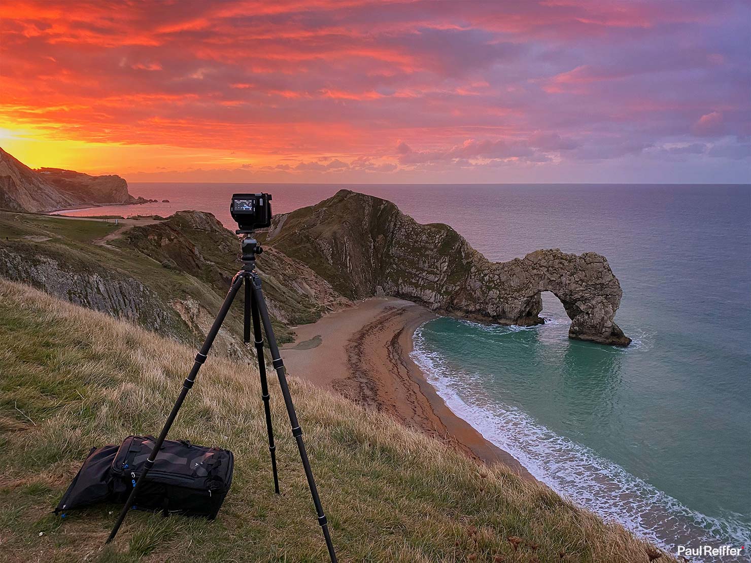 BTS Heritage Paul Reiffer Shooting Dorset Coastline Nya Evo Camera Backpack Bag Expedition Rucksack 60C Photography Photographer Sunrise Durdle Door