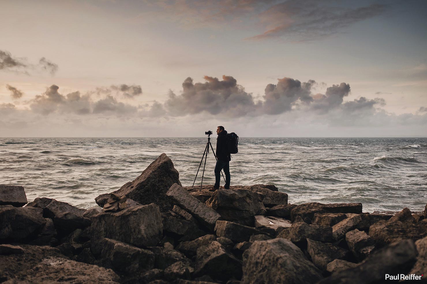 Paul Reiffer BTS Shooting Portland Dorset Rocks Nya Evo Bags Gitzo Tripod Camera Backpack Phase One XT Photographer