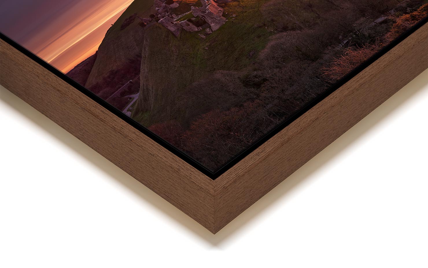 king of the castle Corfe Dorset UK buy limited edition photograph landscape Full Light Floating Tray Frame Solid Wood Acrylic Paul Reiffer