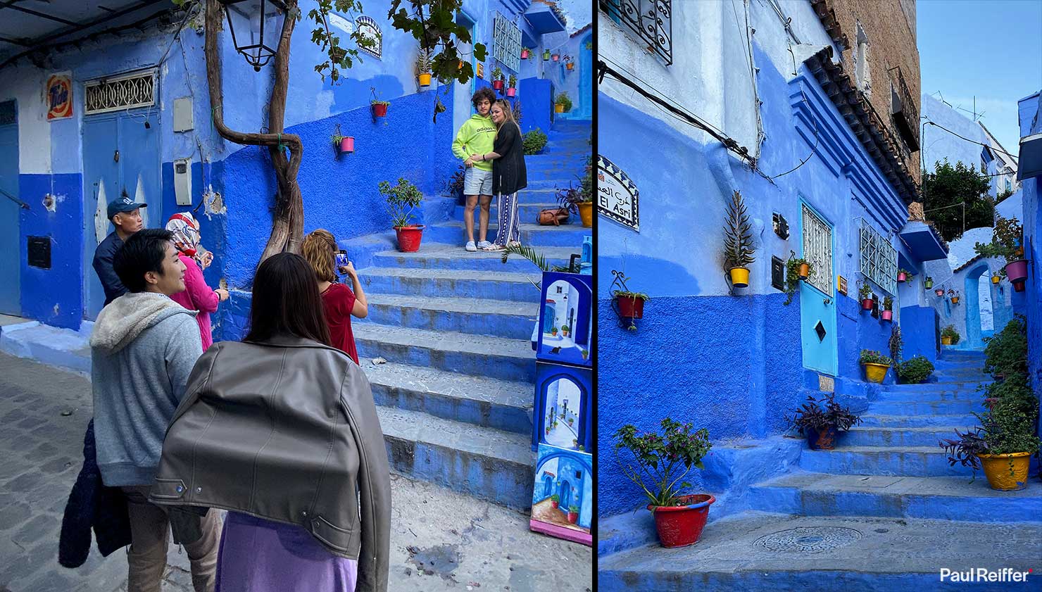 Famous Blue Steps Chefchaouen Morocco Overtourism Instagram Selfies Influencers Bad City Street Paul Reiffer Photographer iPhone Travel Photography Apple Landscape