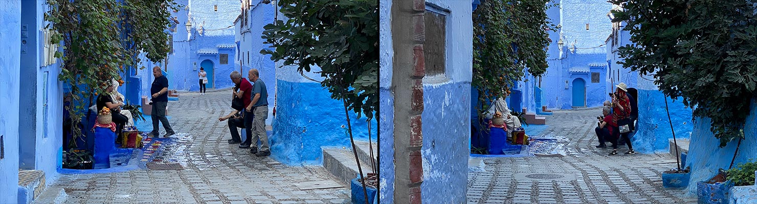 Famous Blue Walls Oranges Streets Chefchaouen Morocco Overtourism Tourists Staged Fake Instagram Selfies Influencers Bad City Street Paul Reiffer Photographer iPhone Travel