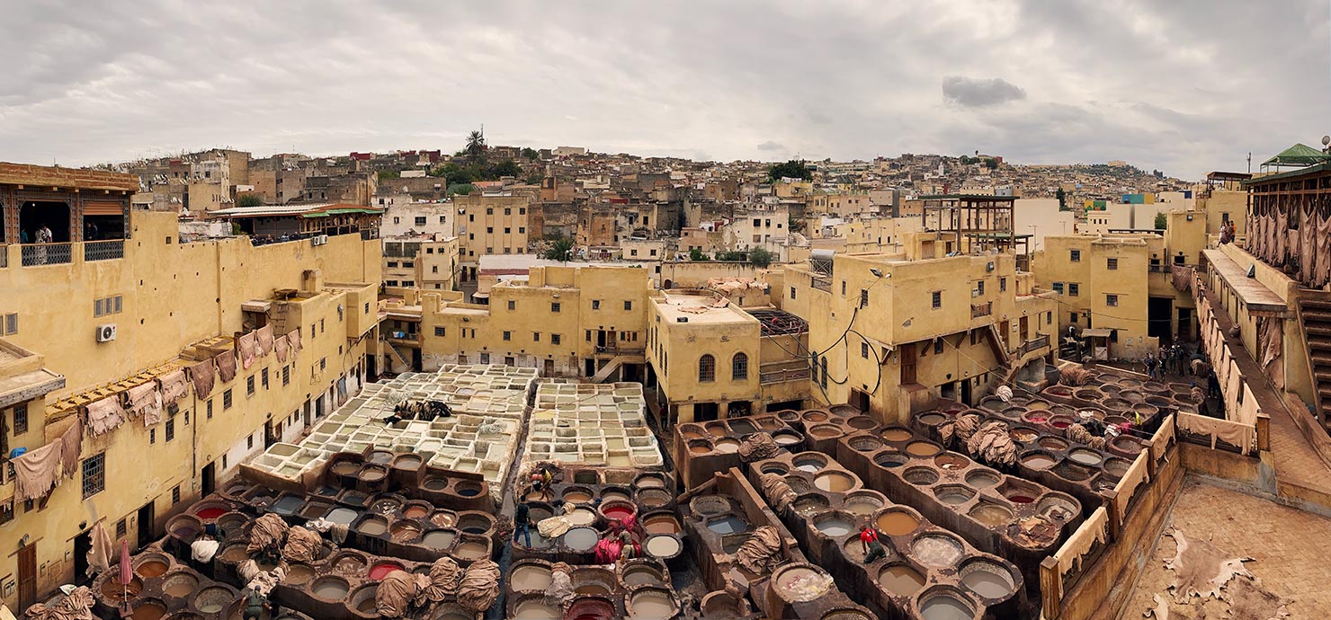 Panoramic View Skyline Chouara Tannery Fes Medina Oldest Historic Morocco Visit Dye Leather Paul Reiffer Travel Images iPhone Photography Explore Old Traditional Hides