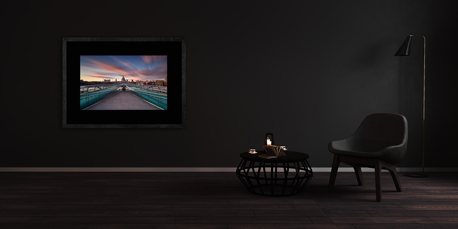 new beginnings St Pauls Cathedral London England buy limited edition photograph landscape Full Solid Wood Black Frame Complete Image Paul Reiffer Apartment 07 Dark Black Solid Wood Frame Paul Reiffer