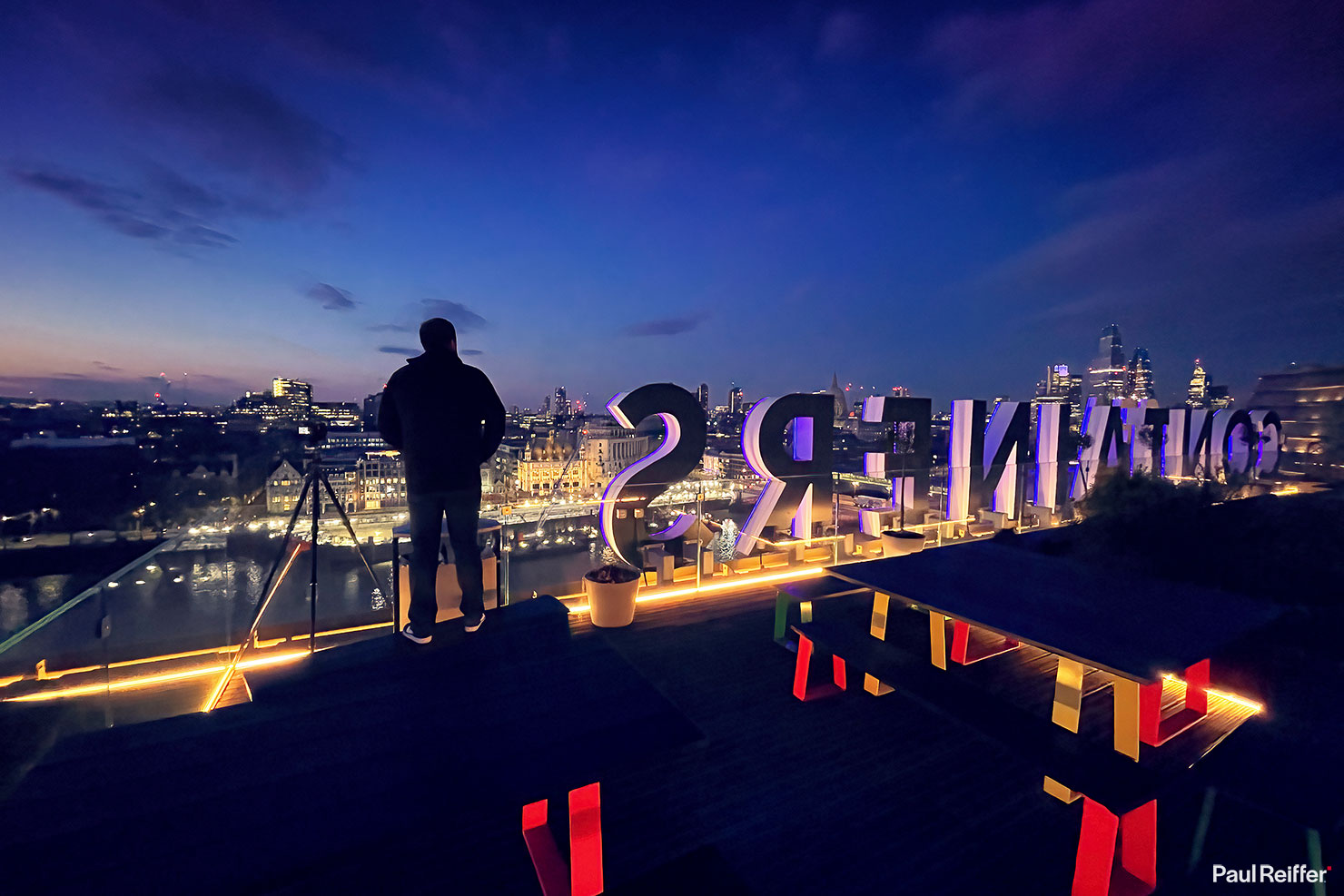 BTS Sea Containers Shooting Cityscape London Rooftop Paul Reiffer Night Frame Averaging Skyline Phase One England St Pauls Sign