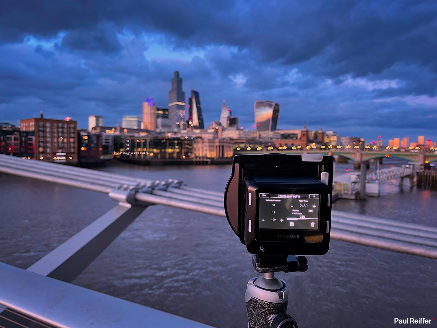 BTS Shooting London The City Leadenhall Street Building Skyscraper Cheesegrater Capital Blue Hour River Thames Bridge Station Paul Reiffer Photography Lights Cityscape