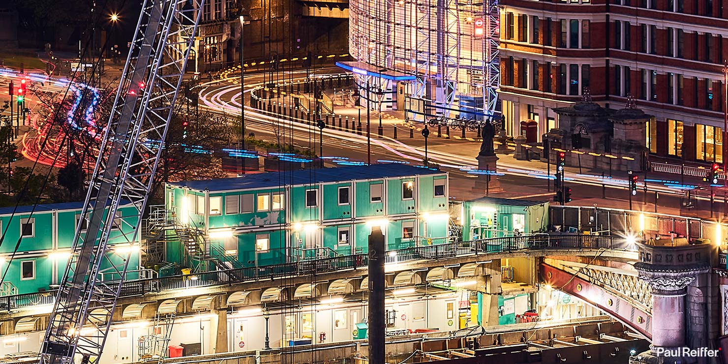 Police Traffic Trails Crop St Pauls Blackfriars Bridge Photography Station Thames Shooting Cityscape London Rooftop Paul Reiffer Night Skyline Phase One England