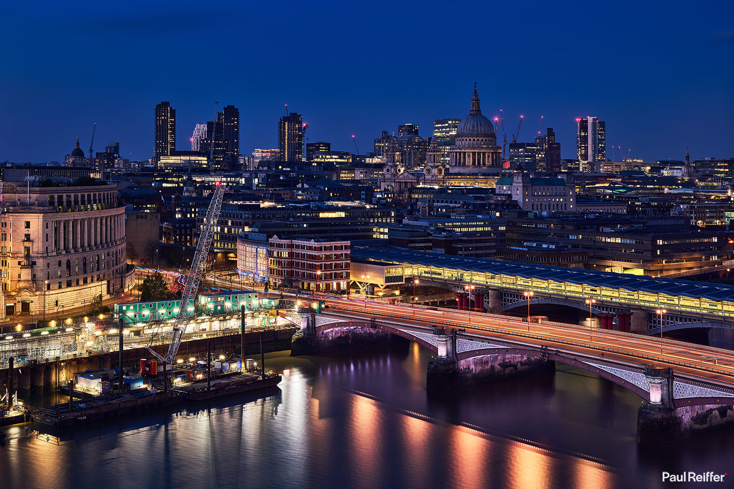 Sea Containers St Pauls Blackfriars Bridge Photography Station Thames Shooting Cityscape London Rooftop Paul Reiffer Night Skyline Phase One England