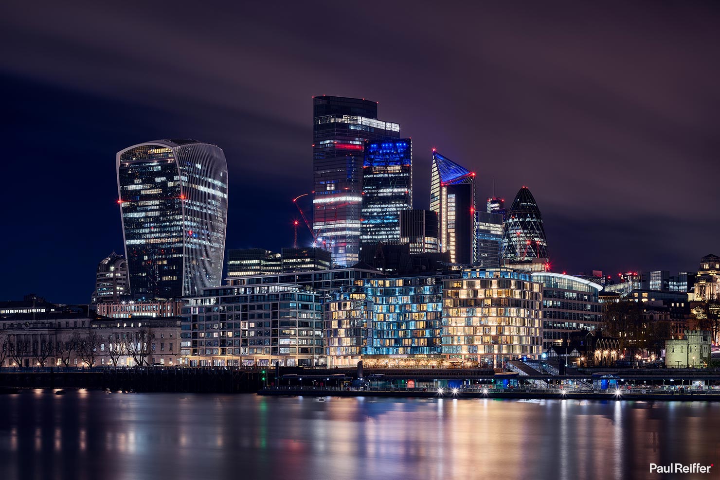 The City Of London Square Mile Leadenhall Street Walkie Talkie Sky Garden Tower Skyscraper Gherkin River Thames Long Exposure Paul Reiffer Photographer