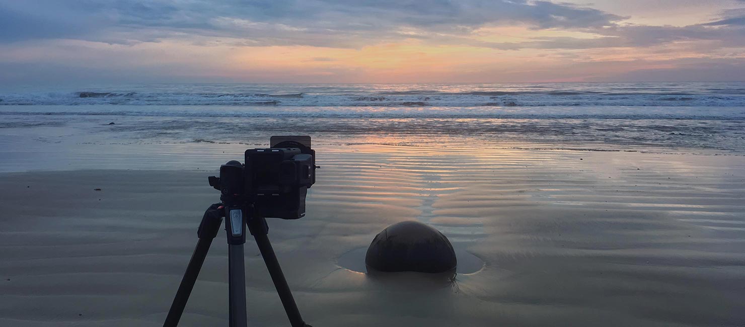 BTS Paul Reiffer Shooting Behind Scenes legend Moeraki Boulders New Zealand Phase One Landscape