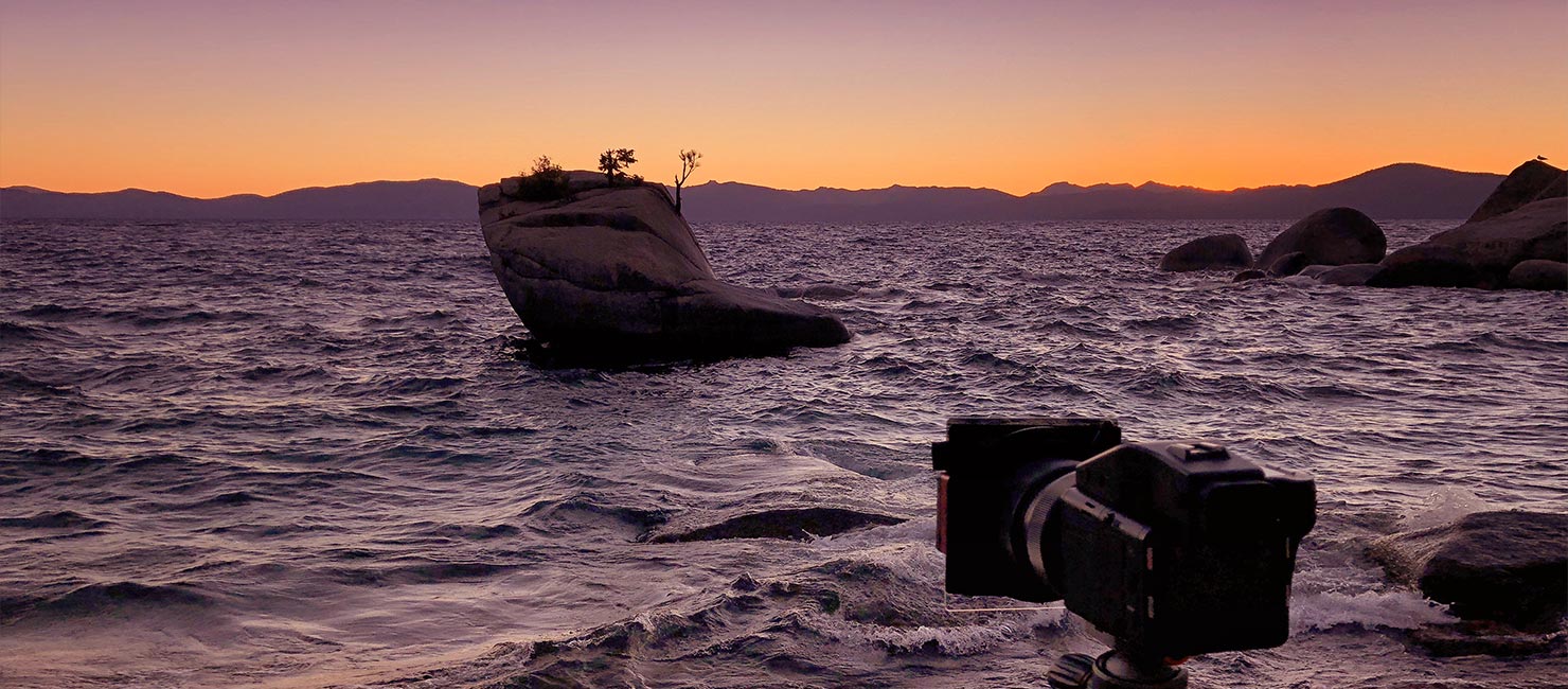 BTS Paul Reiffer Shooting Behind Scenes socially distant bonsai rock Lake Tahoe Phase One Landscape