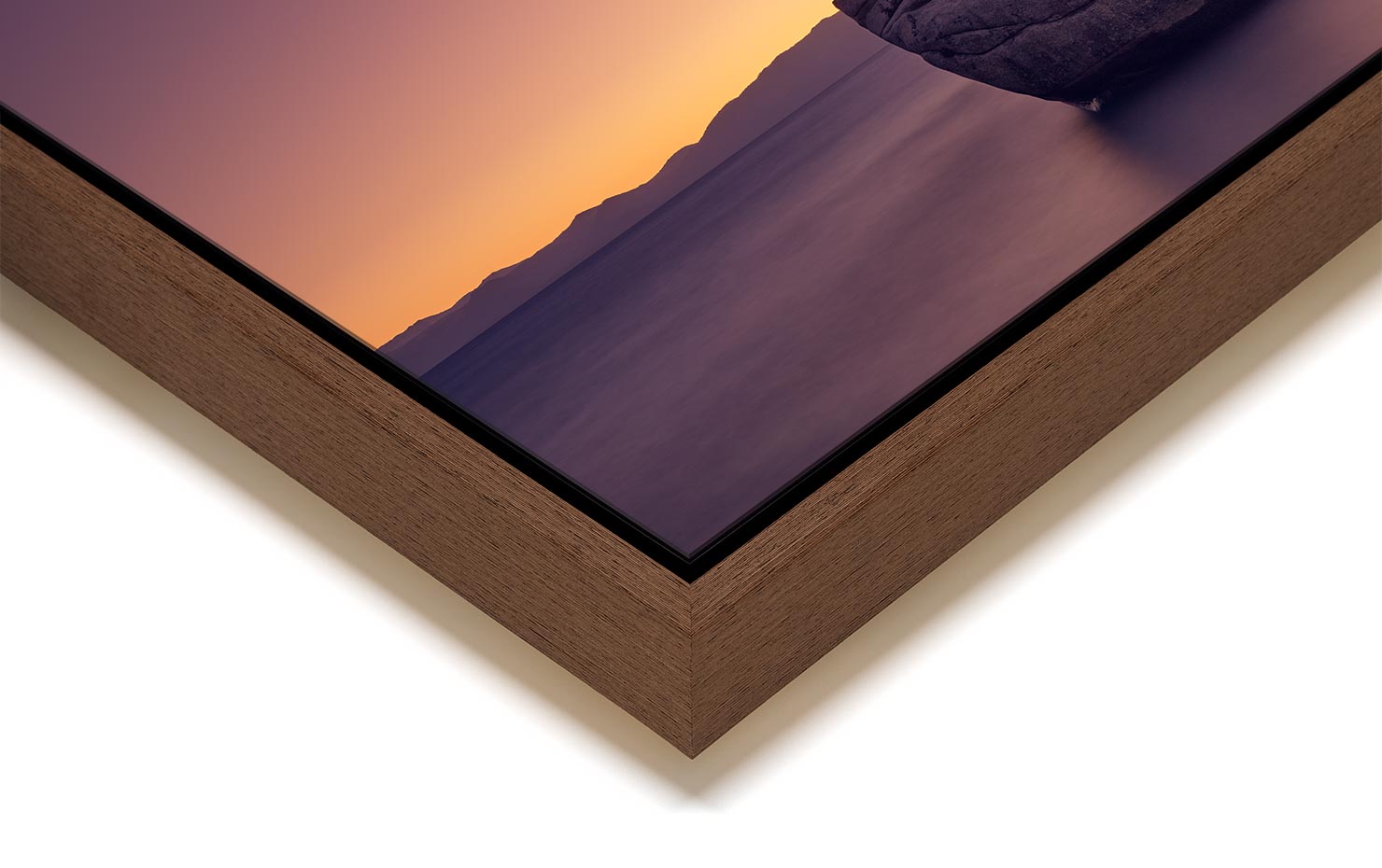 socially distant bonsai rock Lake Tahoe buy limited edition photograph landscape Full Dark Floating Tray Frame Solid Wood Acrylic Paul Reiffer