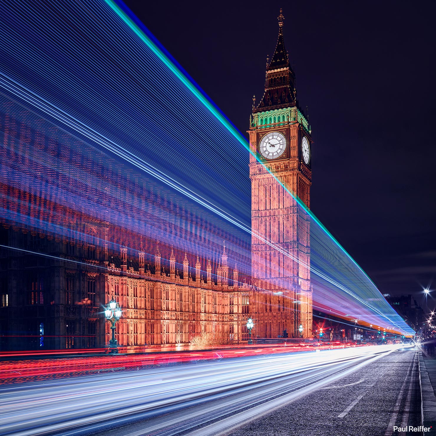 Big Ben Clock Tower Traffic Trails London Lights Long Exposure Paul Reiffer Cityscape Photographer Guide Learn How Tips Tricks Phase One Night City Top 10