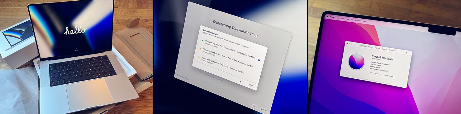 Setup Transfer Migration Assistant October New 2021 Apple M1 MacBook Pro 16 14 inch Max Launch Release Paul Reiffer Testing Benchmark