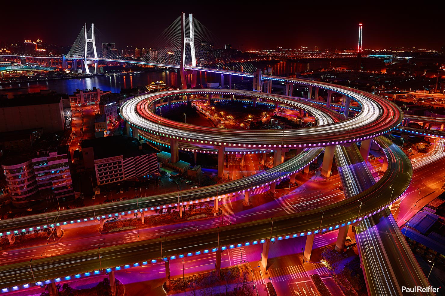 Shanghai Nanpu Bridge Over The Rainbow Traffic Long Exposure Iconic Paul Reiffer Cityscape Photographer Guide Learn How Tips Tricks Phase One Night City Top 10