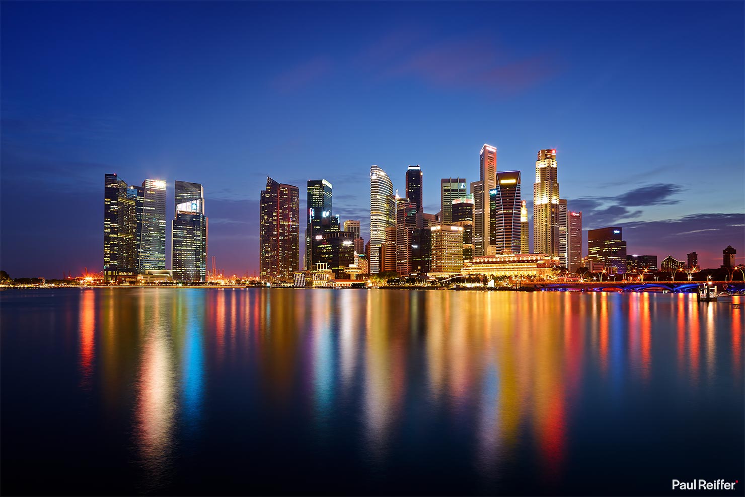 Spectrum Colours Singapore Skyline Reflection Long Exposure Paul Reiffer Cityscape Photographer Guide Learn How Tips Tricks Phase One Night City Top 10