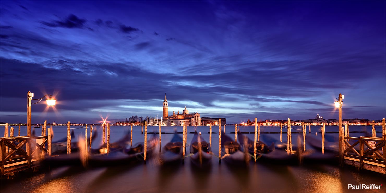 Venezia Venice Gondola Boats Long Exposure Water Iconic Paul Reiffer Cityscape Photographer Guide Learn How Tips Tricks Phase One Night City Top 10