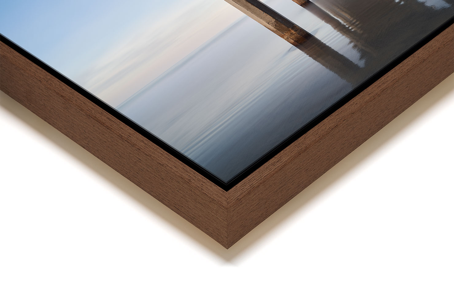 Journeys End La Jolla Scripps Pier Jetty California buy limited edition photograph landscape Full Dark Floating Tray Frame Solid Wood Acrylic Paul Reiffer