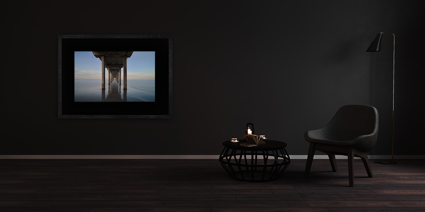 Journeys End La Jolla Scripps Pier Jetty California buy limited edition photograph landscape Full Solid Wood Black Frame Complete Image Paul Reiffer Apartment 07 Dark Black Solid Wood Frame Paul Reiffer