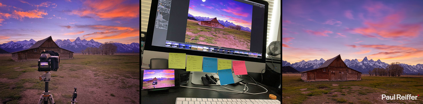 BTS Workflow Jackson Barn Spring Sunset T A Moulton Mormon Hole iPhone Editing Raw Paul Reiffer iMac Photographer Capture One Apple