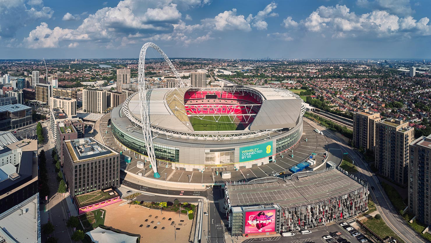 Wembley Stadium Football London City Panoramic Pitch Icon Skyline Commercial Drone Aerial Photography Licensed Operator FAA 107 CAA PfCO Paul Reiffer Professional