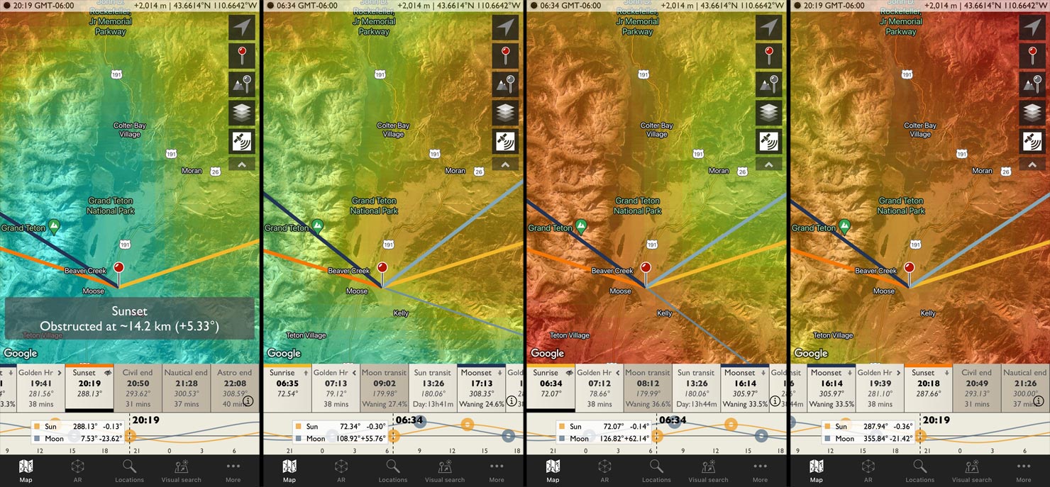 TPE SkyFire Sunset Sunrise Prediction Colour Paul Reiffer Photographer Phase One Photopills Photographers Ephemeris Planning Tools Jackson Wyoming