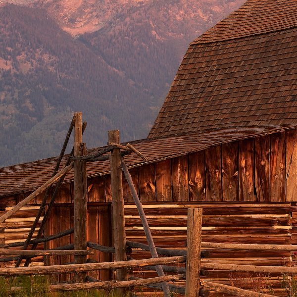 Homestead Moulton Barn Wyoming Jackson Mormon Row Sunrise buy limited edition photograph landscape Detail