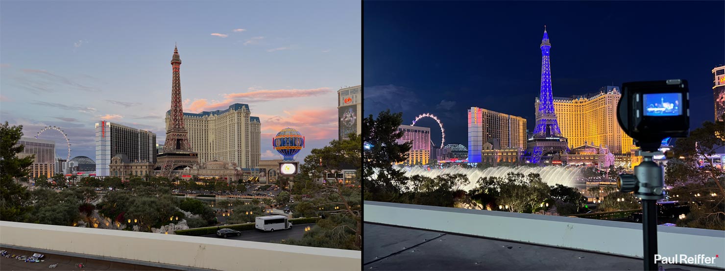 BTS Phase One XT 40mm Tilt Photographing Las Vegas Strip Paris Hotel Bellagio Fountains Golden Hour Lights Night Cityscape Paul Reiffer