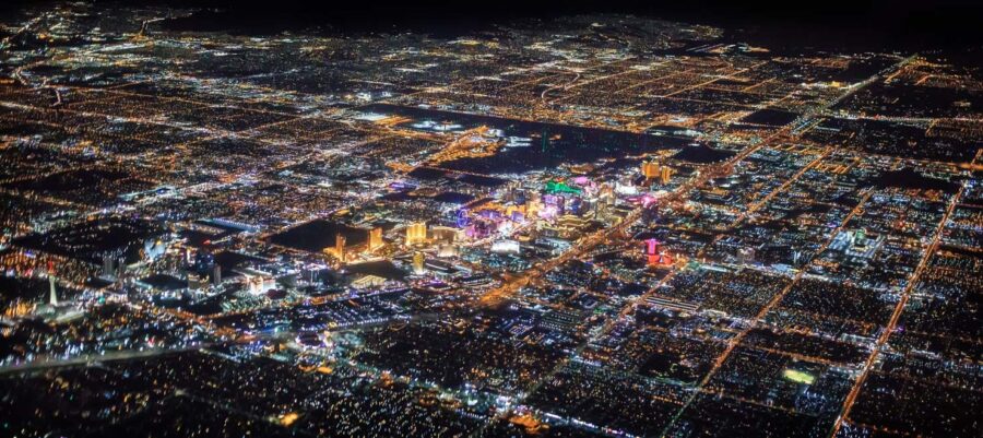 Escaping Las Vegas Sometimes The Best Views Are Right Before Your Las Vegas Strip Aerial Night Above Desert Lights Power Black Marble Adobe Stock Image For Paul Reiffer Blog Photography Landscape Cityscape Plane View 900x401