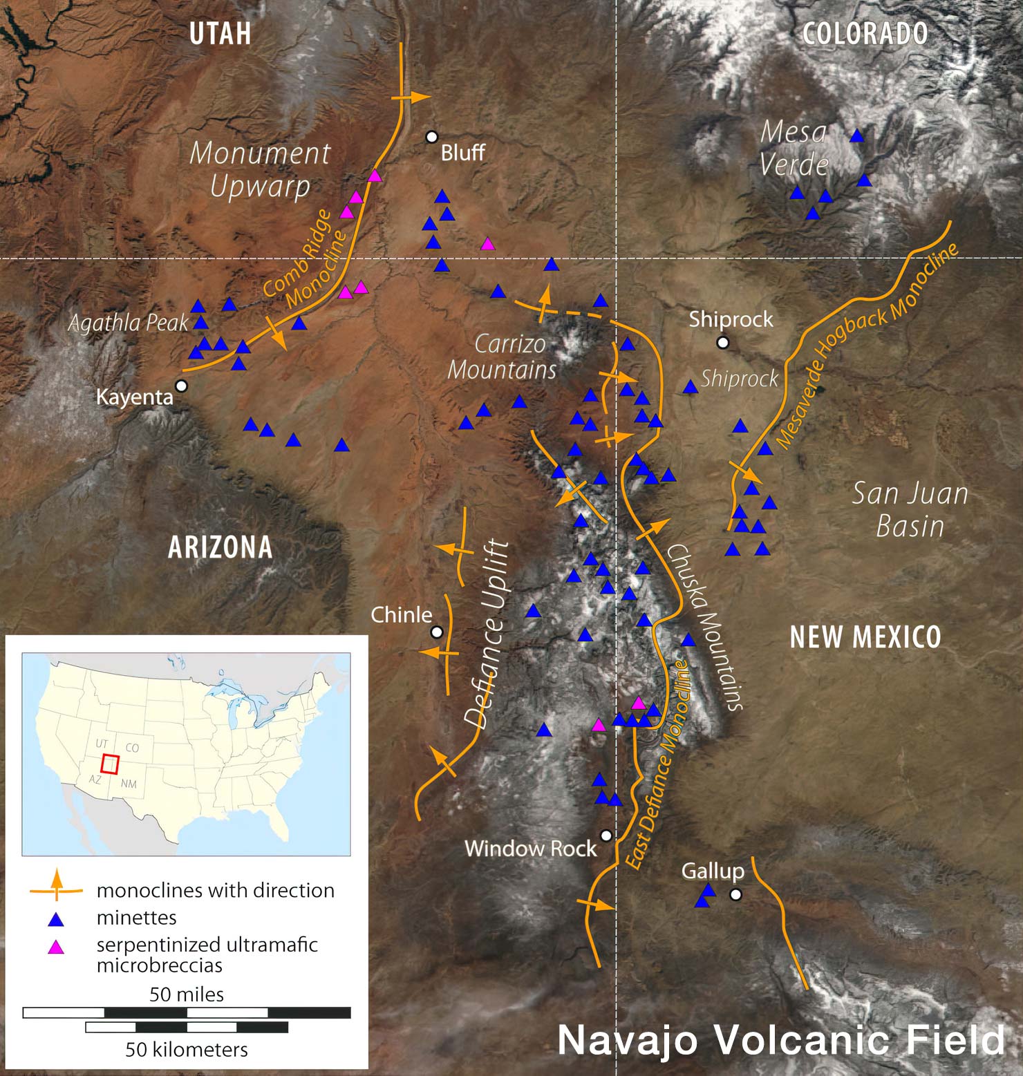 Map Of Navajo Volcanic Field Wikimedia Commons License Maximilian Dorrbecker Ship Rock Shiprock Four Corners New Mexico Shiprock