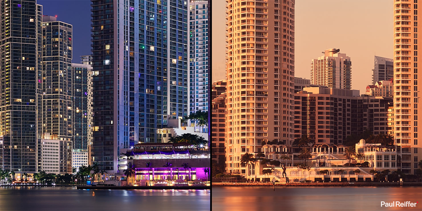 City Skyline Crop Medium Format Blue Hour Lights Detail 100 compare Miami Florida Fine Art Wall Decor Paul Reiffer Professional Landscape Photographer Phase One