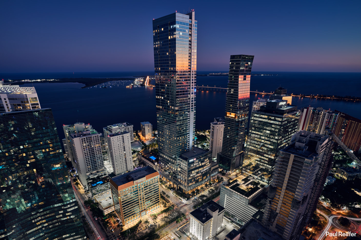 Echo Brickell HSBC Four Seasons Miami Rooftop Night Virginia Biscayne HSBC Florida Fine Art Wall Decor Paul Reiffer Professional Landscape Photographer Phase One