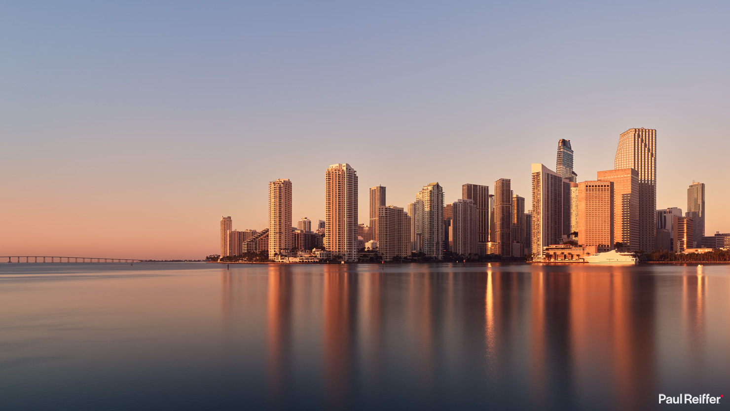 Golden Hour Skyscrapers Dodge Island Skyline Sunrise Miami Florida Fine Art Wall Decor Paul Reiffer Professional Landscape Photographer Phase One Long Exposure