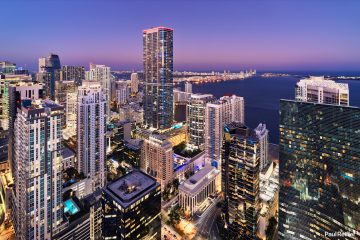 Header Cityscape Night Golden Hour Blue Downtown Brickell Banner Miami Florida Fine Art Wall Decor Paul Reiffer Professional Landscape Photographer Phase One