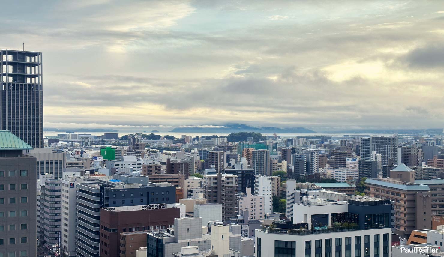 Hiroshima City Skyline Rooftop iPhone Pano Clouds Miyajima Island Japan Itsukushima Torii Floating Gate Landscape Photography Paul Reiffer Phase One Fine Art Print Japan