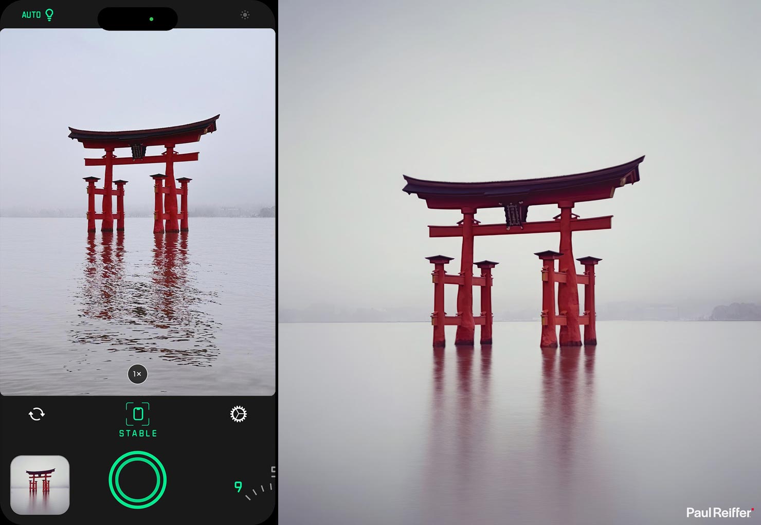 Spectre Frame Averaging App Torii Shrine iPhone Japan Hiroshima Miyajima Island Japan Itsukushima Floating Gate Landscape Photography Paul Reiffer Phase One Sample