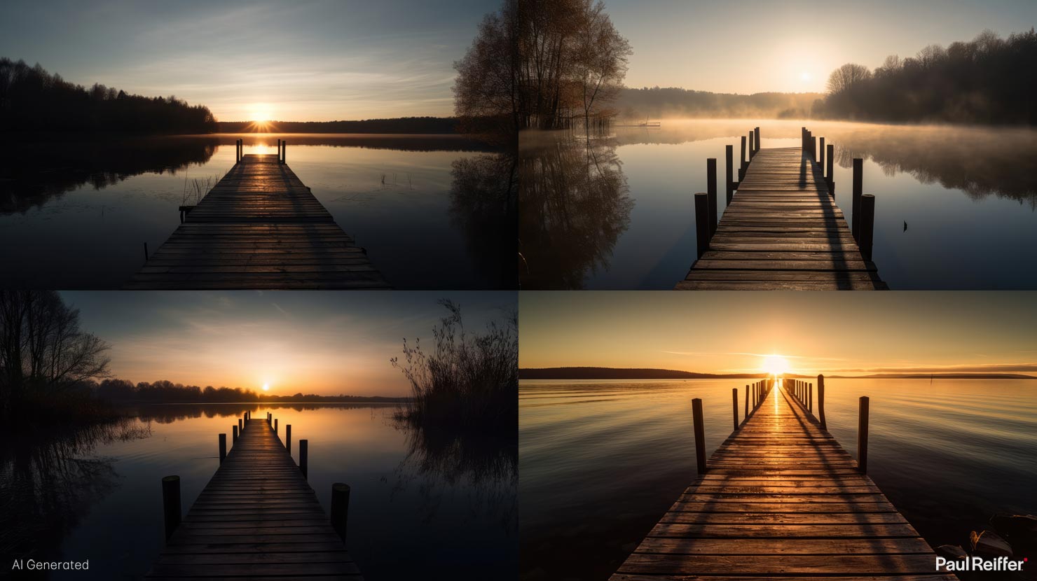 Sunset Jetty 1 Options Variants Photography Realistic Discord MidJourney Photographers Landscape How To Use AI Images Good Bad Review Bard Bing ChatGPT Guide Paul Reiffer