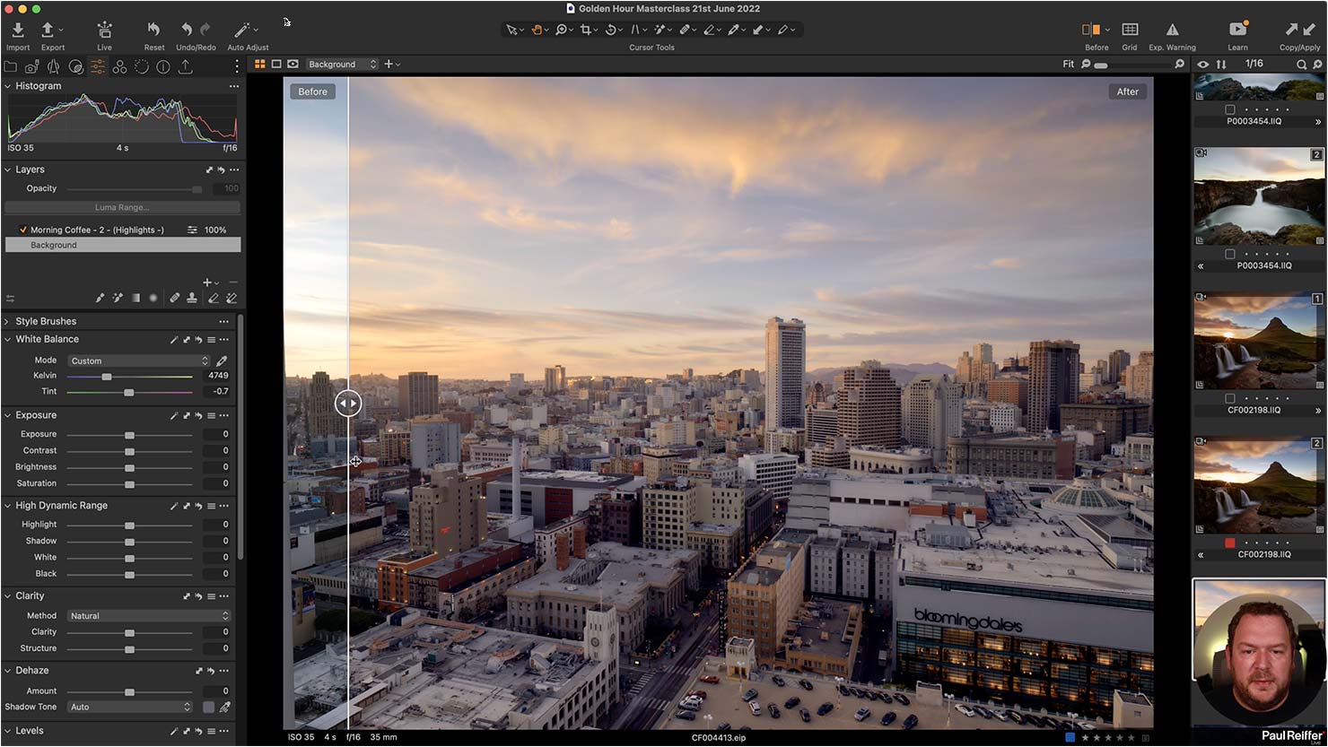 Paul Reiffer Professional Photography Editing Masterclass Online Learning Tuition Landscape Cityscape Commercial Expert Photographer Edit Processing Golden Hour
