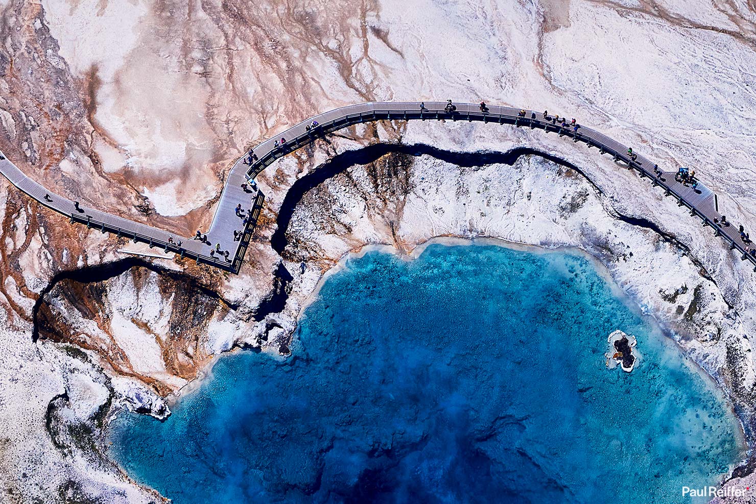 Above Excelsior Spring Blue Yellowstone GPS Aerial Heli Helicopter Shoot Paul Reiffer Phase One XT Medium Format Digital Back 138mm Rodenstock