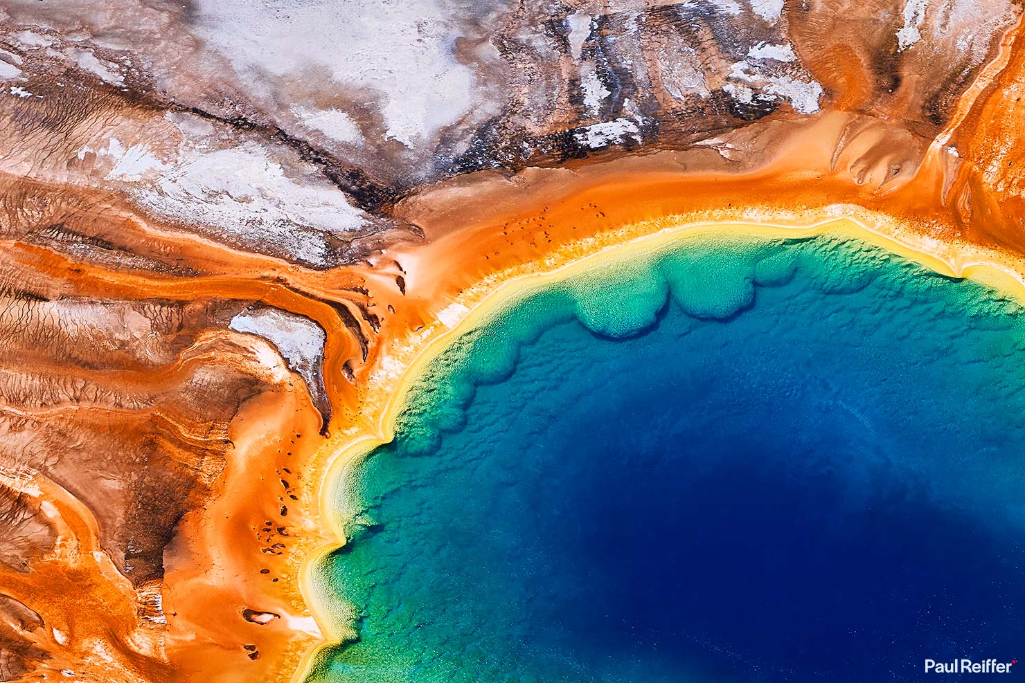 Crop People 2 Grand Prismatic Spring Walkway Yellowstone GPS Aerial Heli Helicopter Shoot Paul Reiffer Phase One XT Medium Format Digital Back 138mm Rodenstock