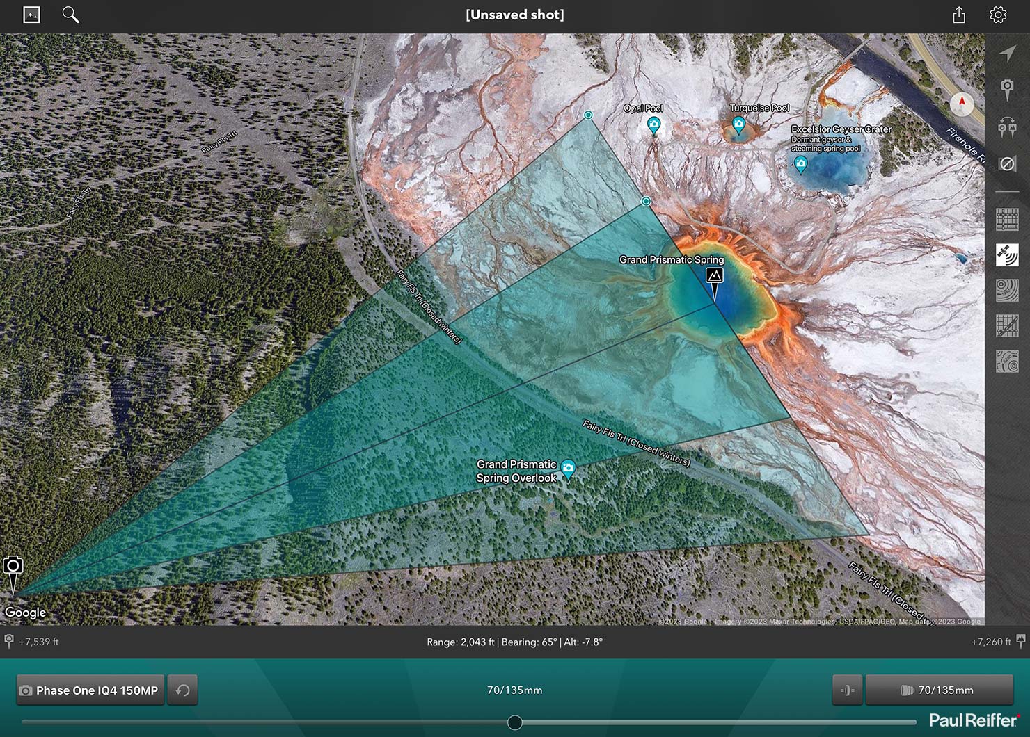 Photo Transit Planning Aerial Arial Shoot Helicopter Doors Off Lenses Camera Project FOV Field View iPad iPhone App How To Height Altitude Selection