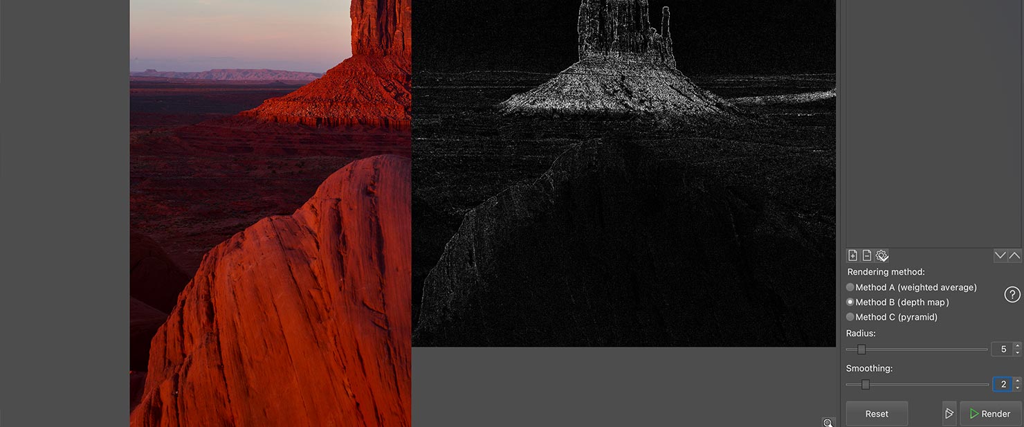 Helicon Focus Stacking Slices Depth Map Blend Software Capture One Plugin Phase One Manual Frames Paul Reiffer Medium Format Smoke Stack Monument Valley