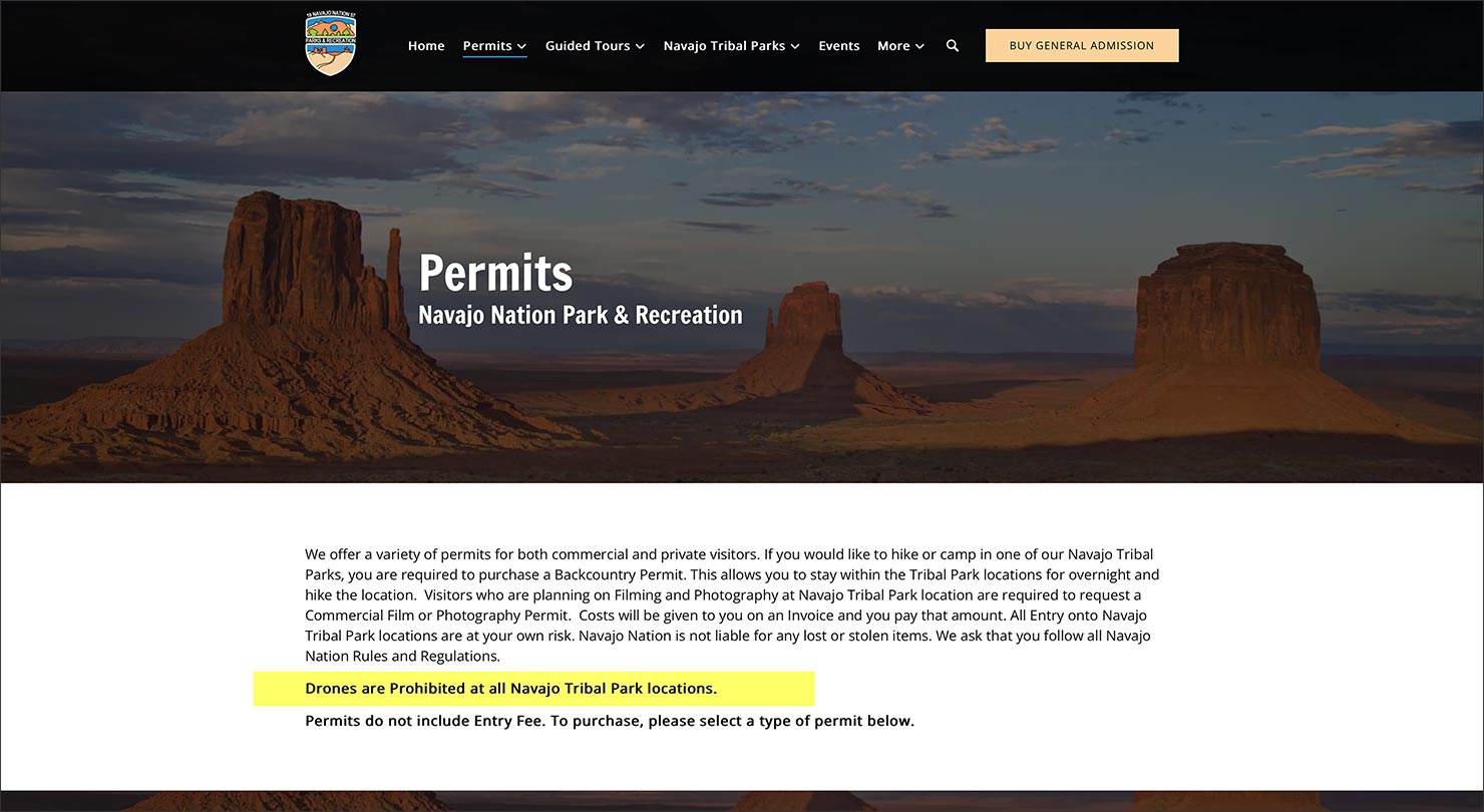 Navajo Nation Permits General Monument Valley No Drones Allowed Banned Apply Professional Commercial Filming Photography