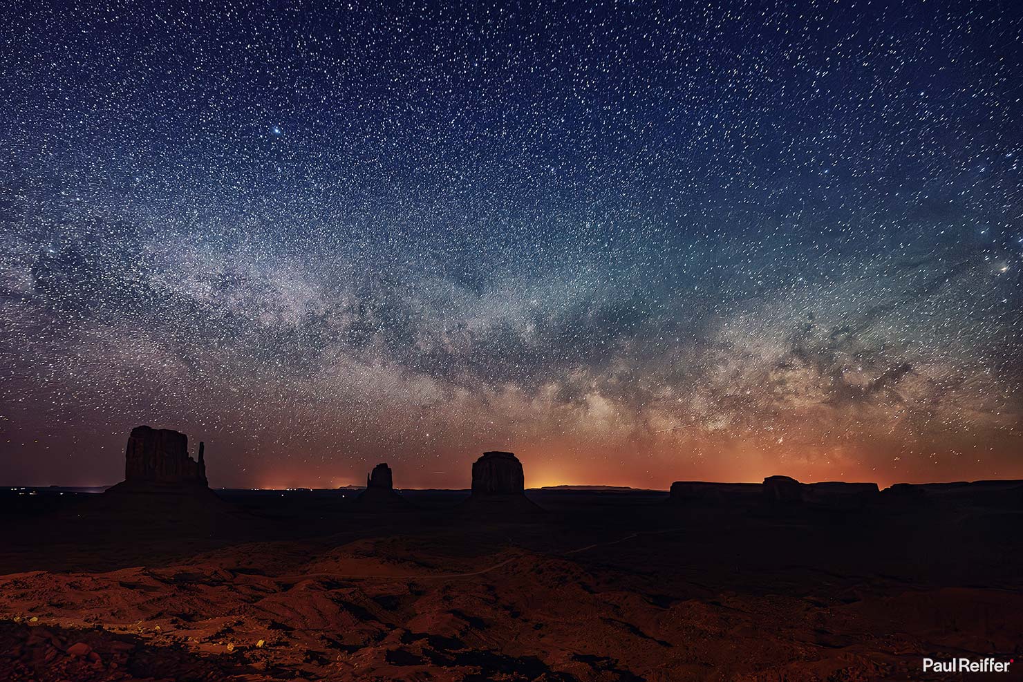 Stars Monument Valley Night Balcony View Hotel Room Galaxy Butte Mittens Glow Rocks Landscape Paul Reiffer REI_4823